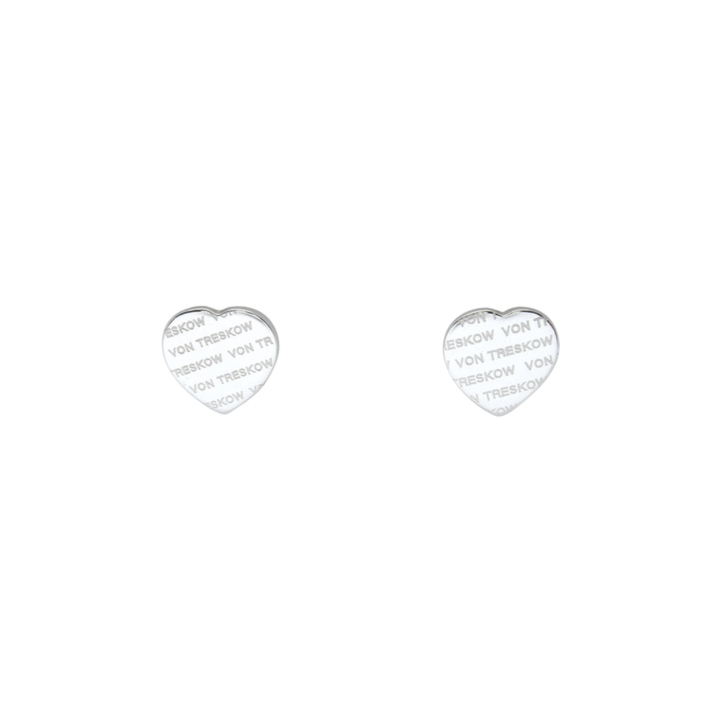 Von Treskow Sterling Silver Liebe Heart Stud Earrings QE01