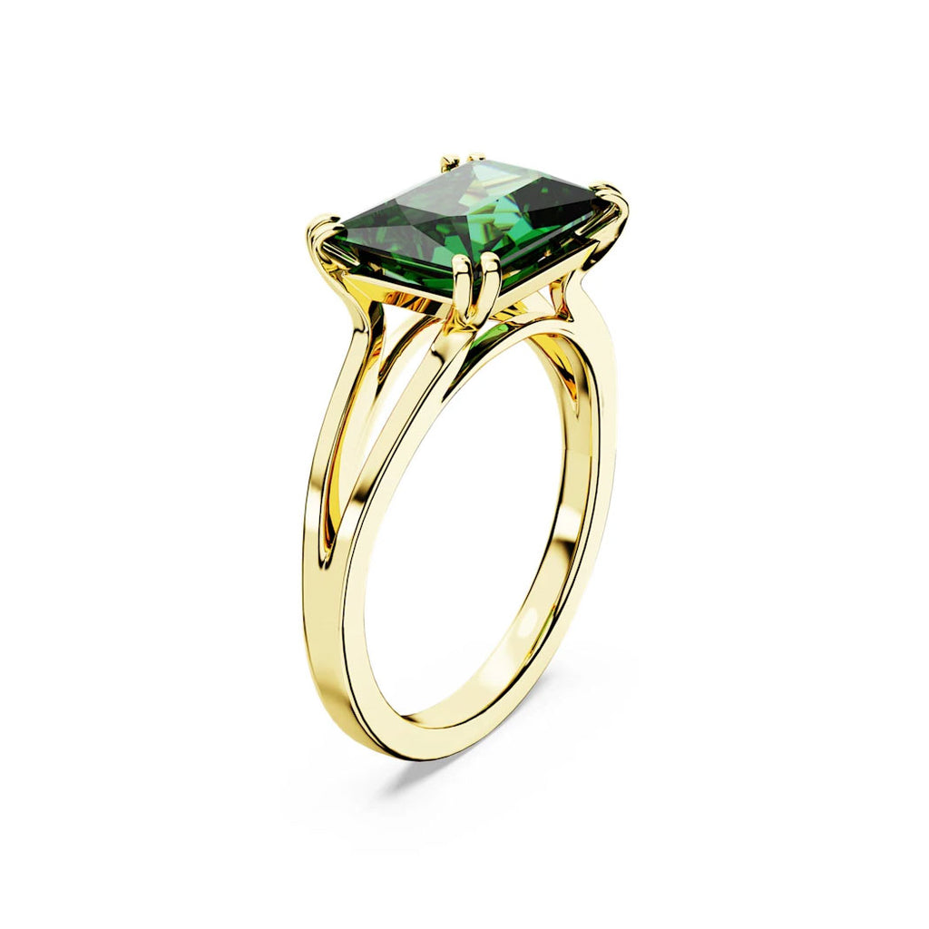 Swarovski 'Matrix' Green Rectangular Crystal Cocktail Ring 5