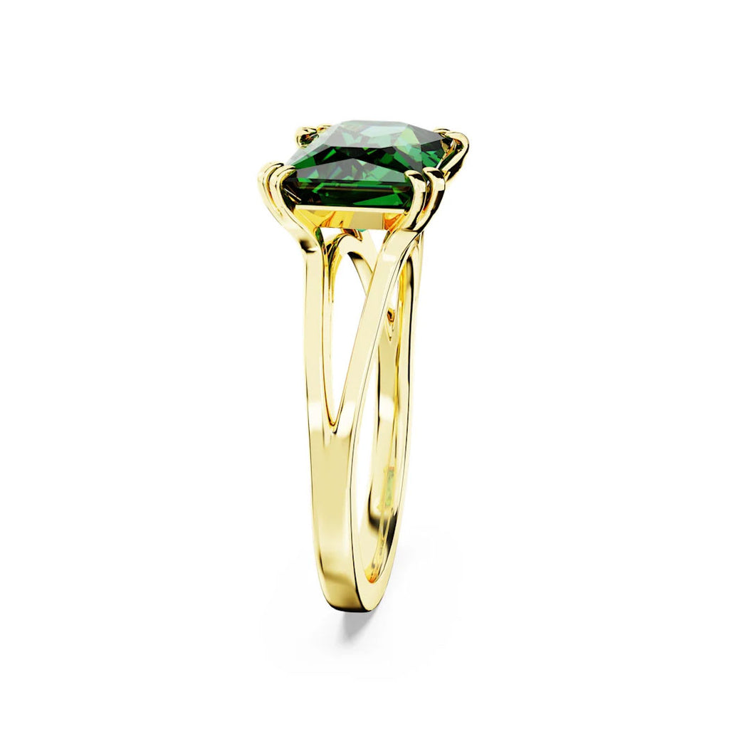 Swarovski 'Matrix' Green Rectangular Crystal Cocktail Ring 5