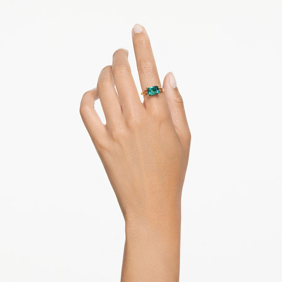 Swarovski 'Matrix' Green Rectangular Crystal Cocktail Ring 5