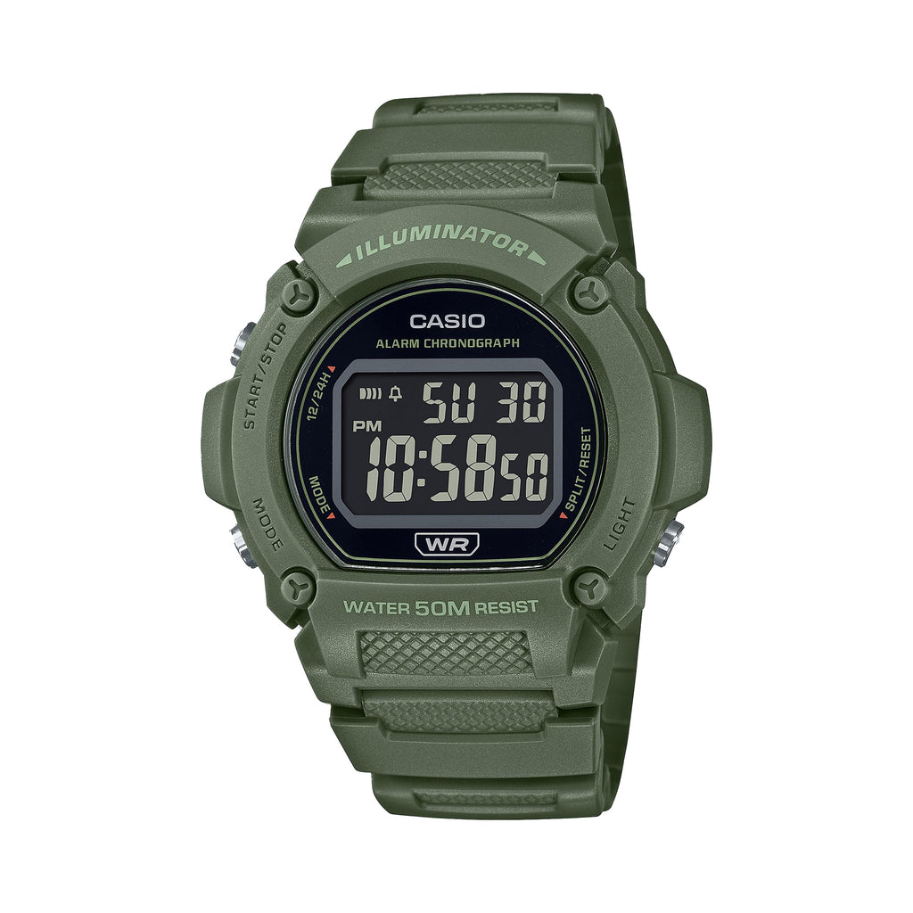 Casio Earth Colour Digital Green Watch W219HC-3B