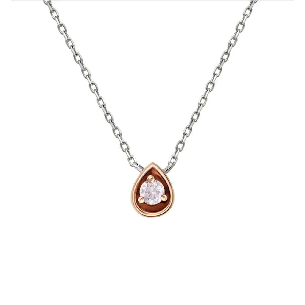 Kimberley Blush Amelie18ct Two Tone Pear Necklace BPP-PENB03