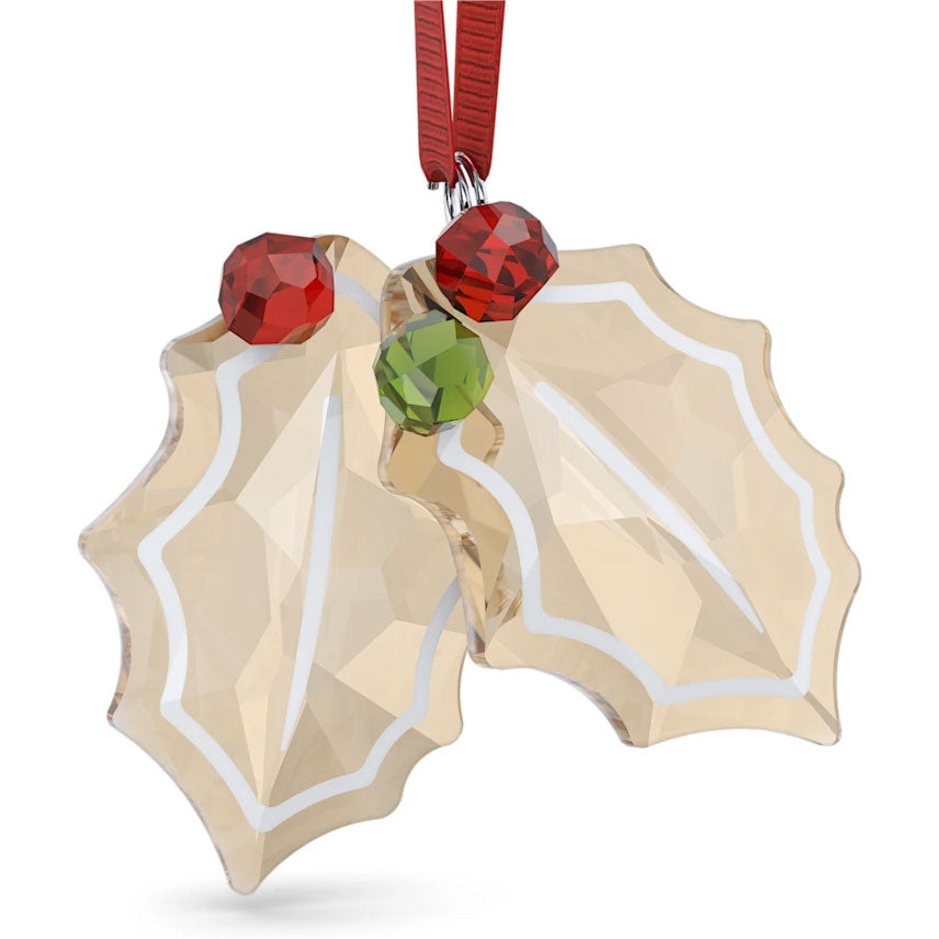 Swarovski Holiday Cheers Gingerbread Holly Leaves Ornament 5