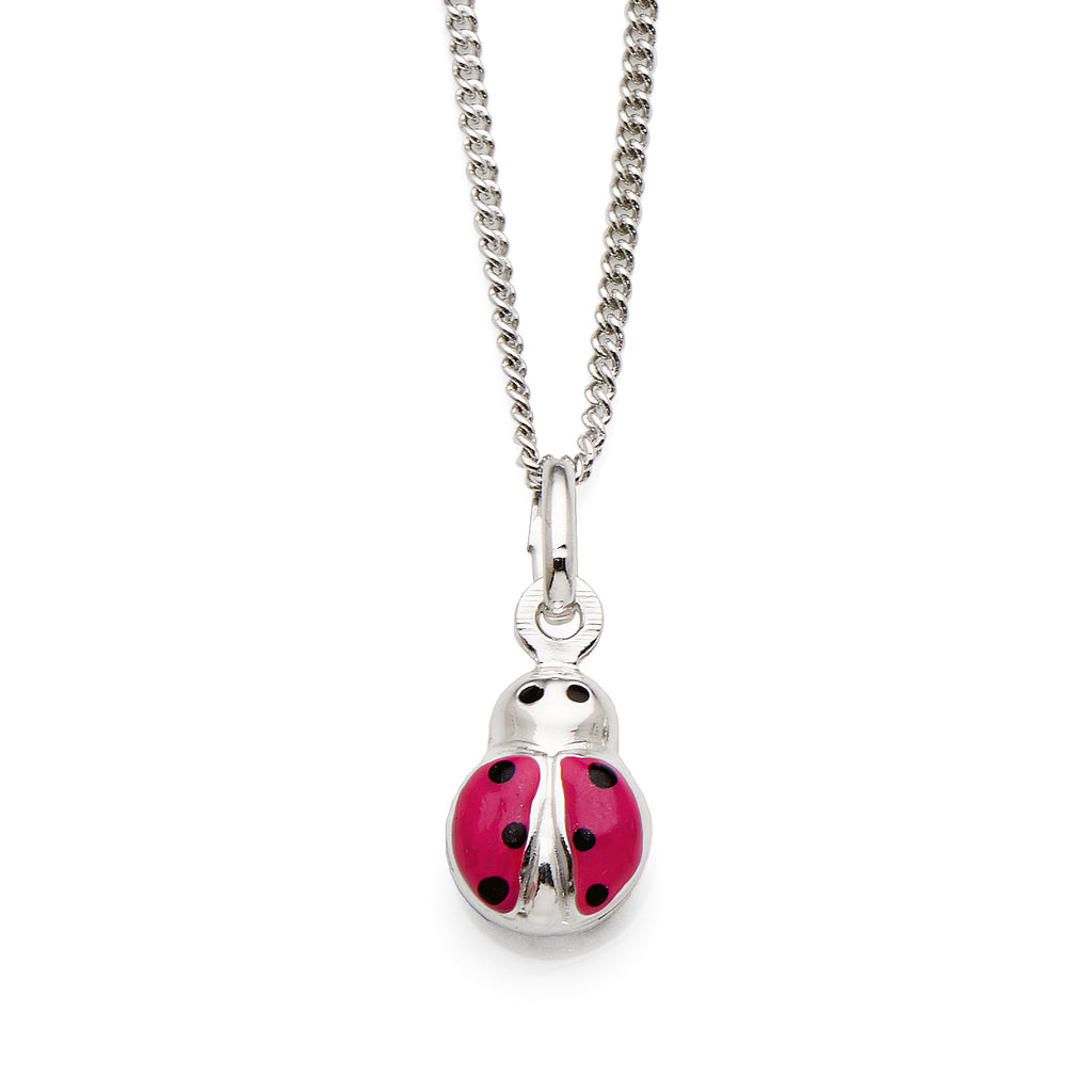 Sterling Silver Enamel Ladybug Pendant