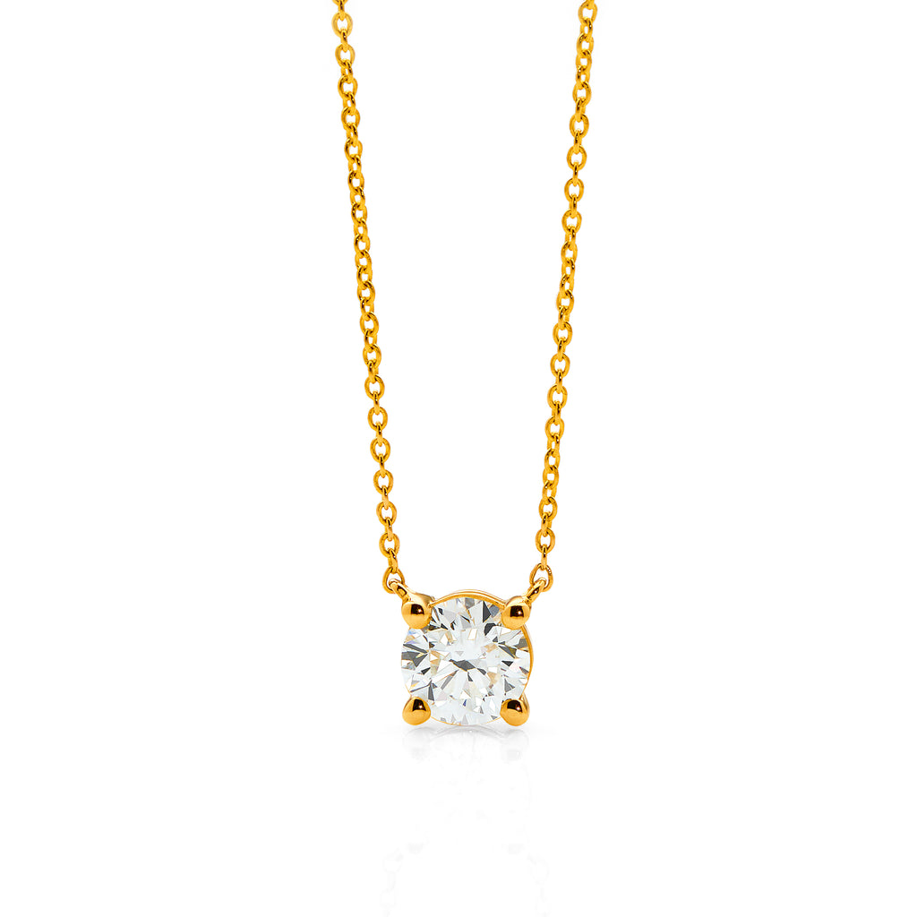 9ct Yellow Gold Lab Grown 0.50CT Solitaire Diamond 45cm Neck