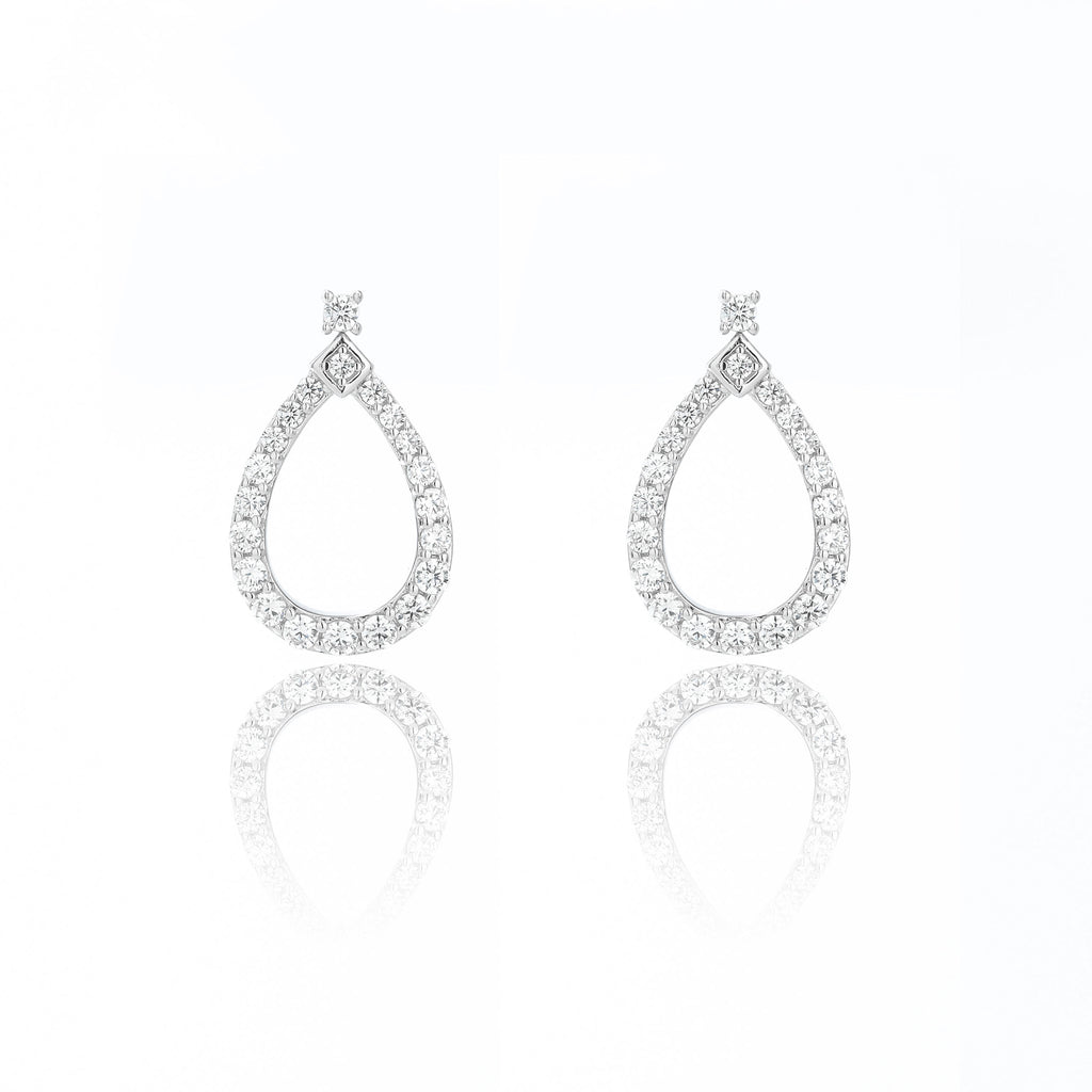 Georgini 'Goddess Freya' Silver Cubic Zirconia Pear Studs IE