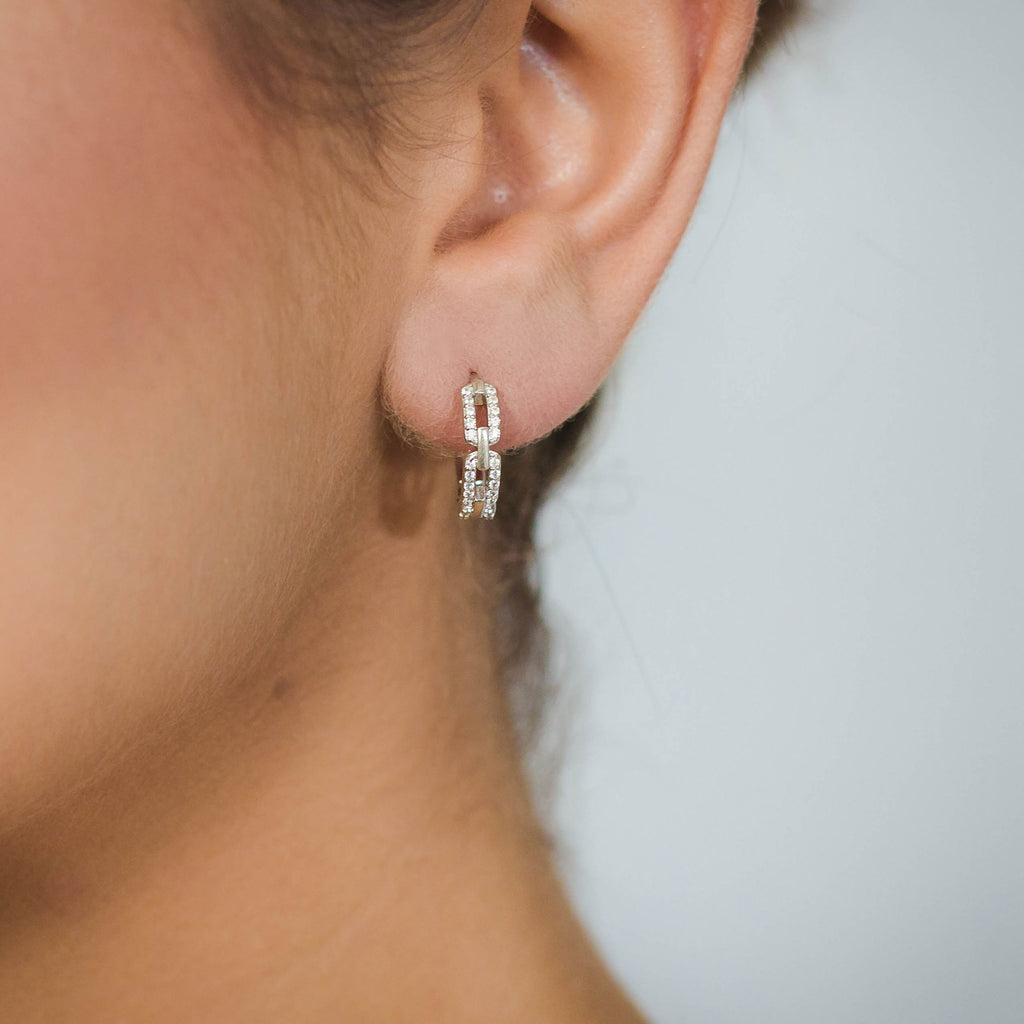 Georgini 'Goddess Link' Sterling Silver Hoop Earrings IE1125