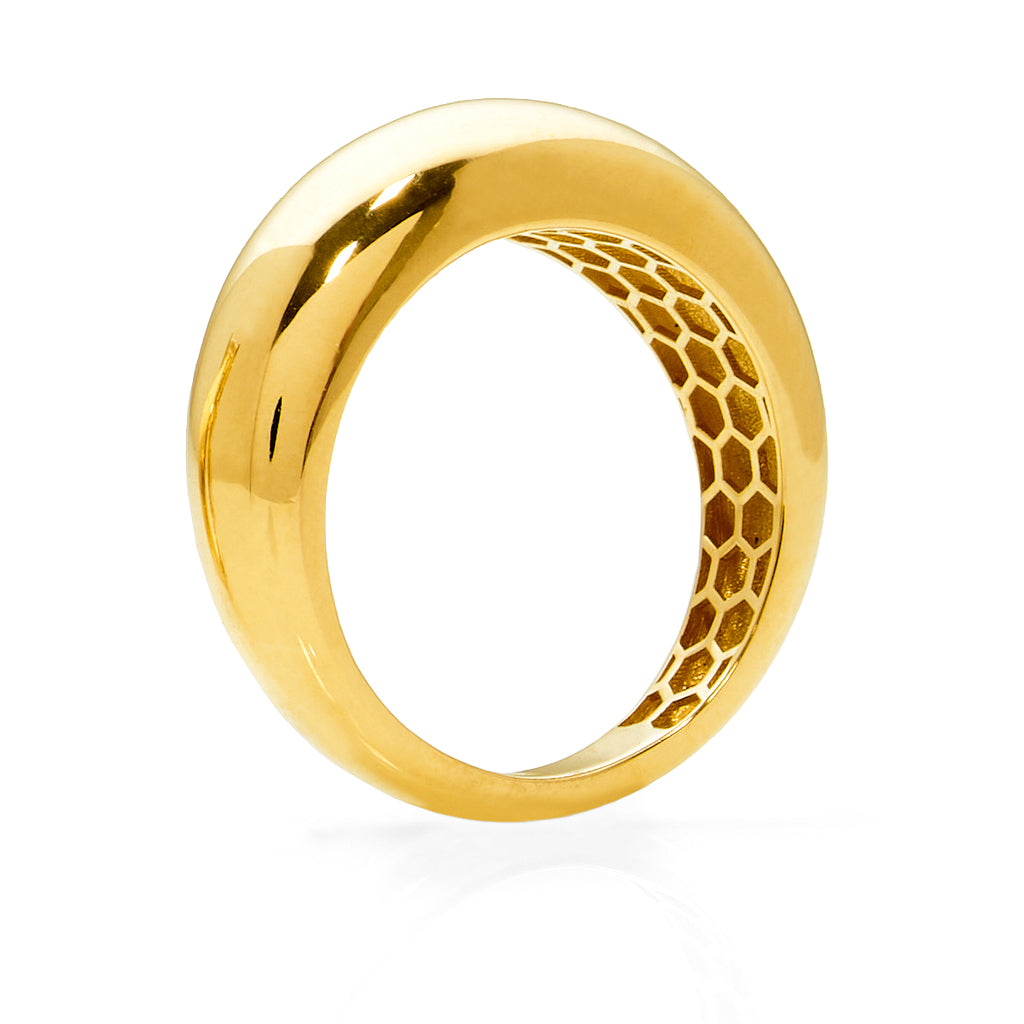 9ct Yellow Gold Domed Profile Tapered Band