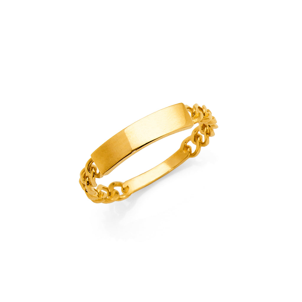 9ct Yellow Gold Rigid Open Chain Link Ring