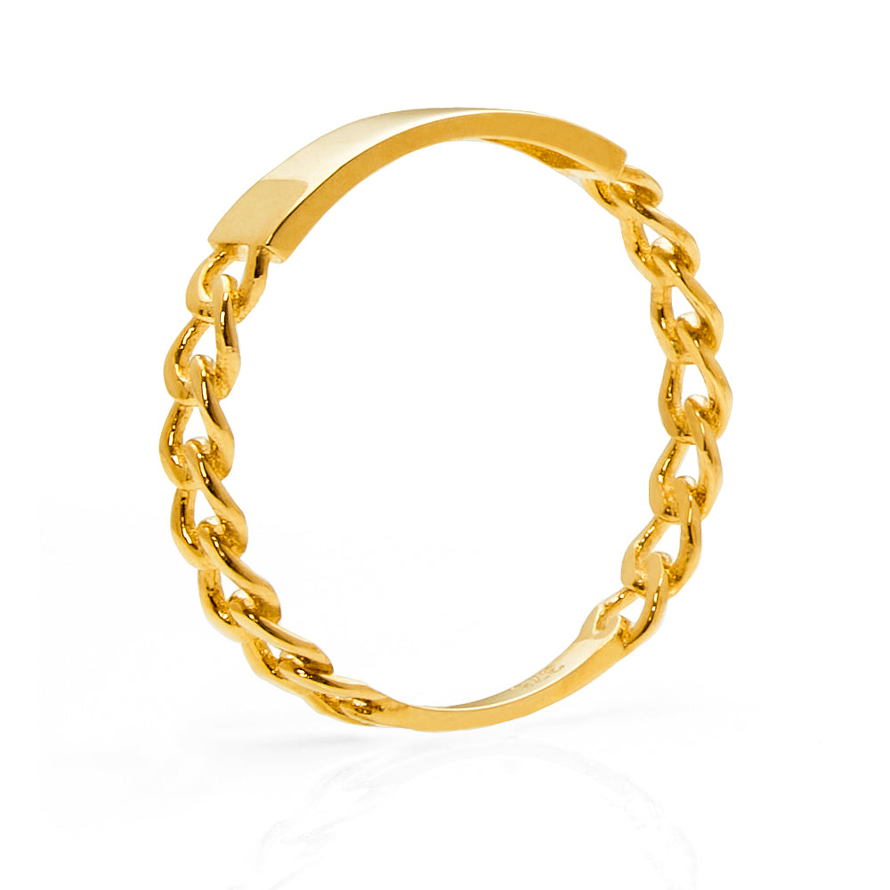 9ct Yellow Gold Rigid Open Chain Link Ring