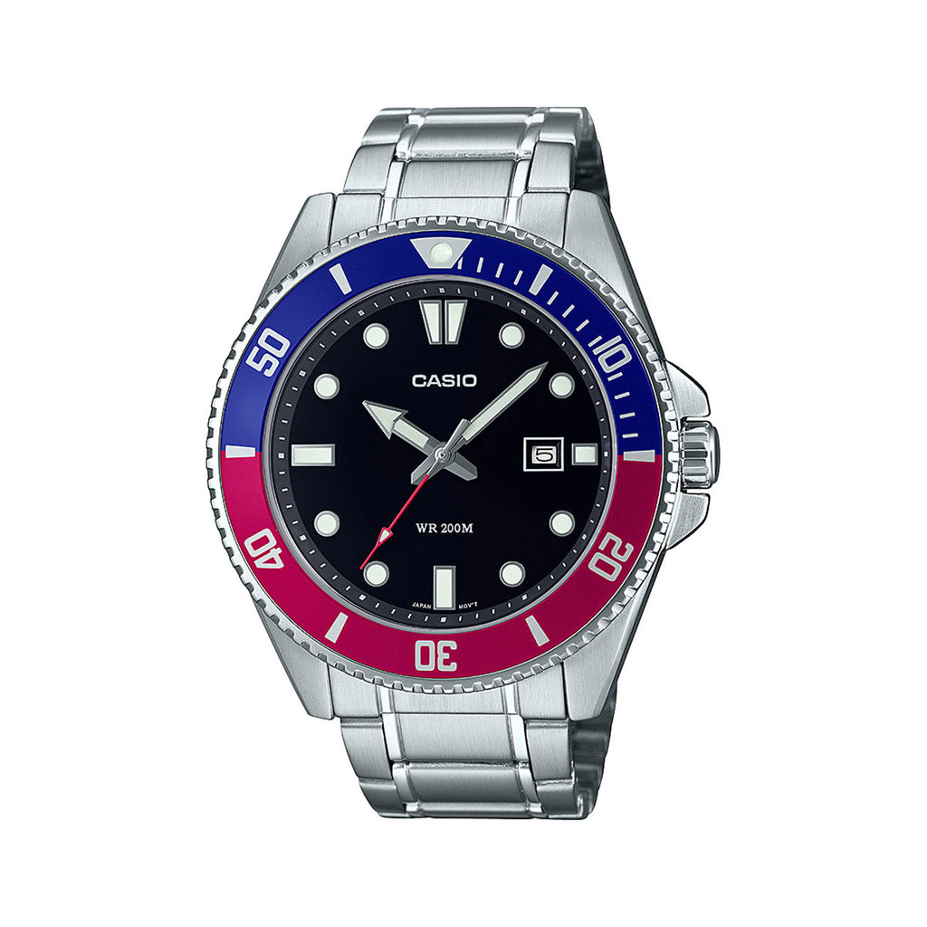 Casio Stainless Steel Diver Look Watch MDV107D-1A3