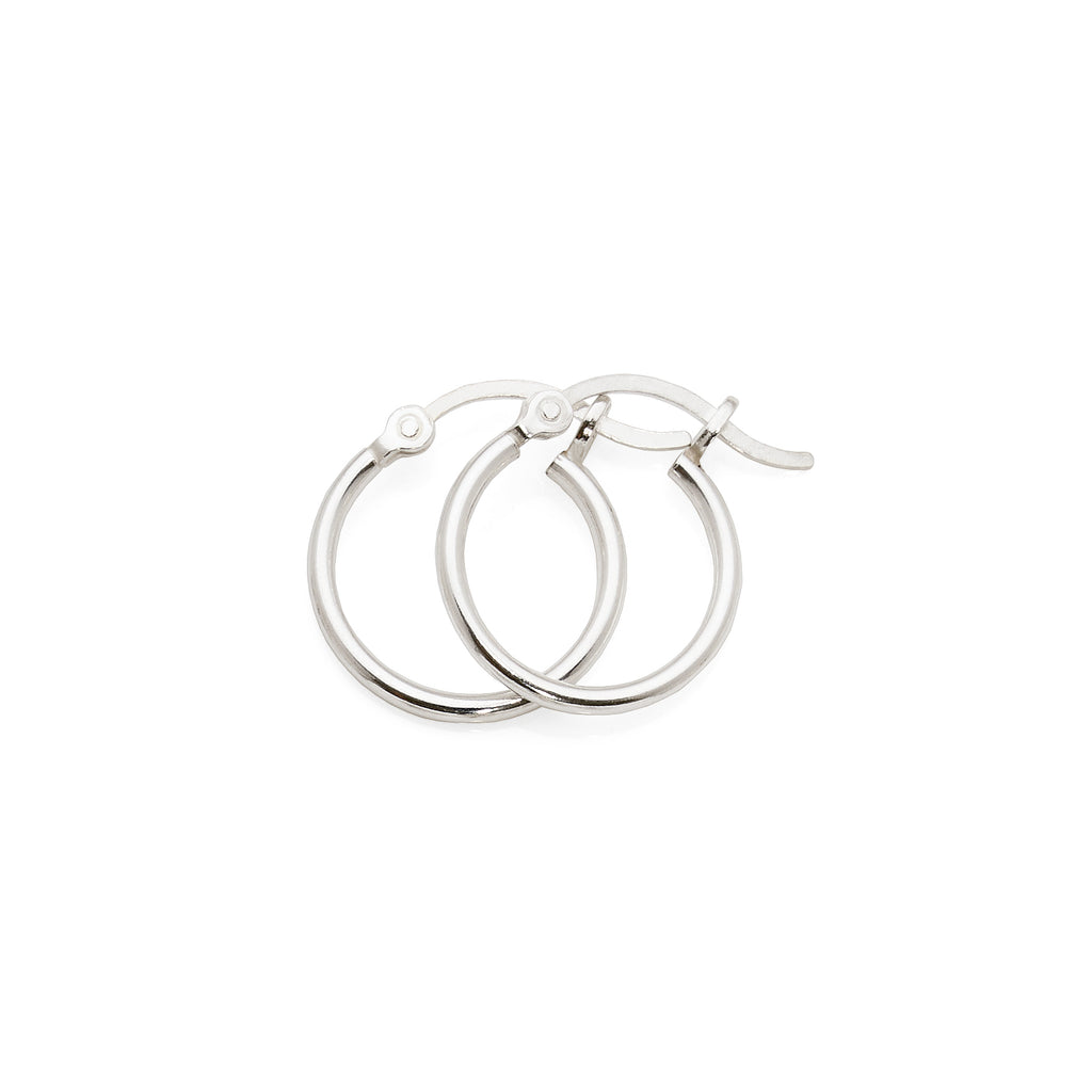 Sterling Silver 15mm Round Hoop Earrings