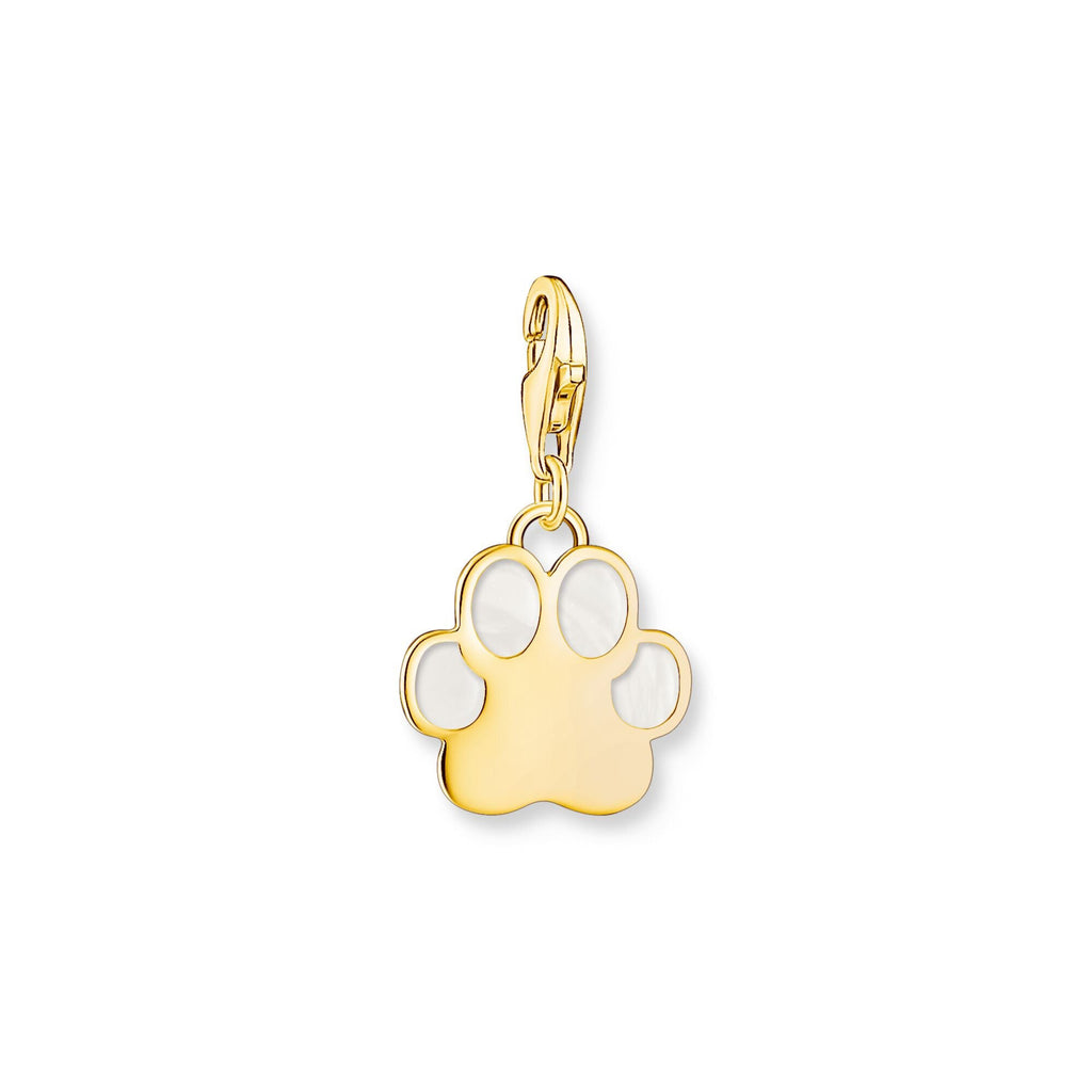 Thomas Sabo Gold Tone Pink Enamel Paw Print Charm CC2014