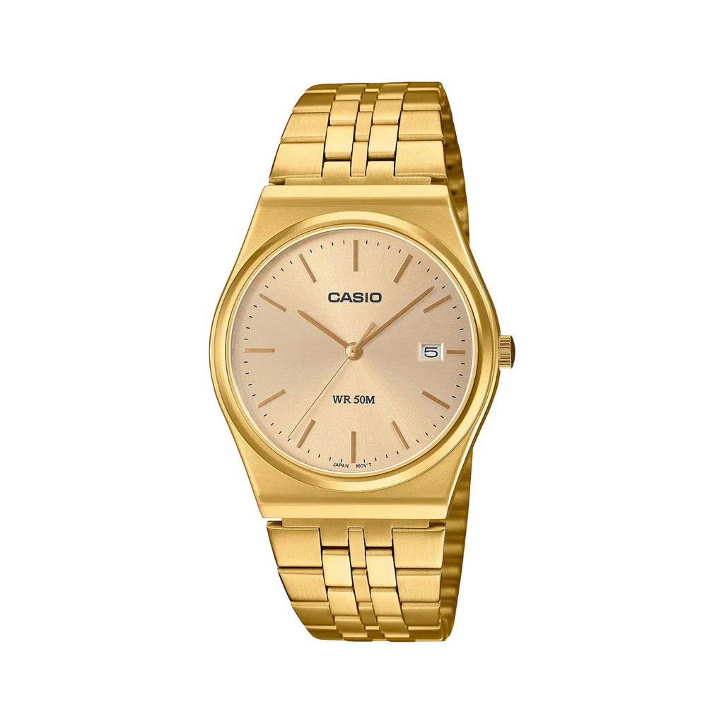 Casio Vintage Gold Tone Analogue Watch MTPB145G-9A