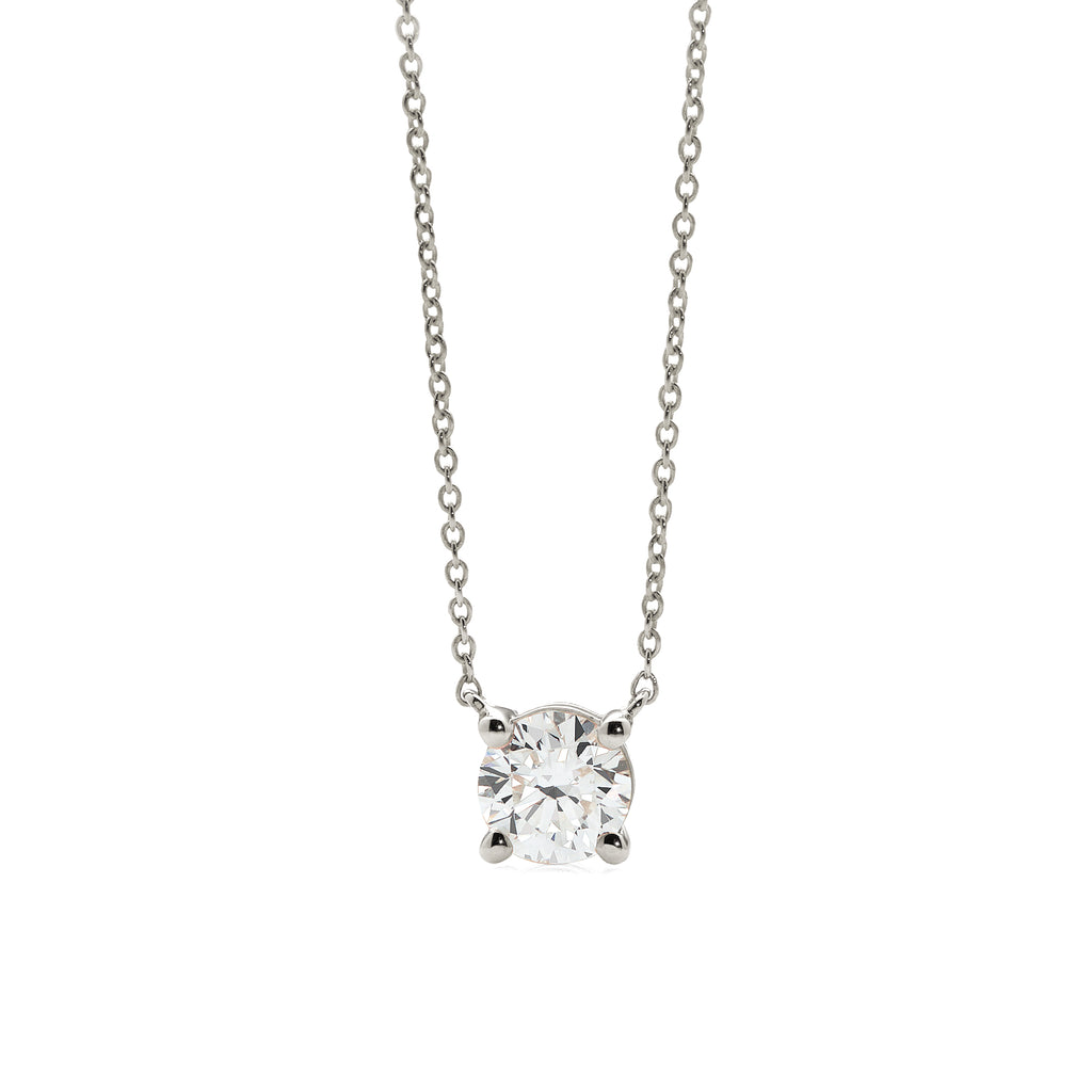 9ct White Gold Lab Grown 0.50CT Solitaire Diamond 45cm Neckl