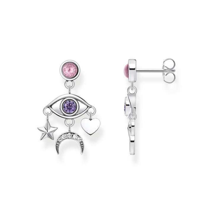 Thomas Sabo Silver Cubic Zirconia Cosmic Amulet Eye Earrings