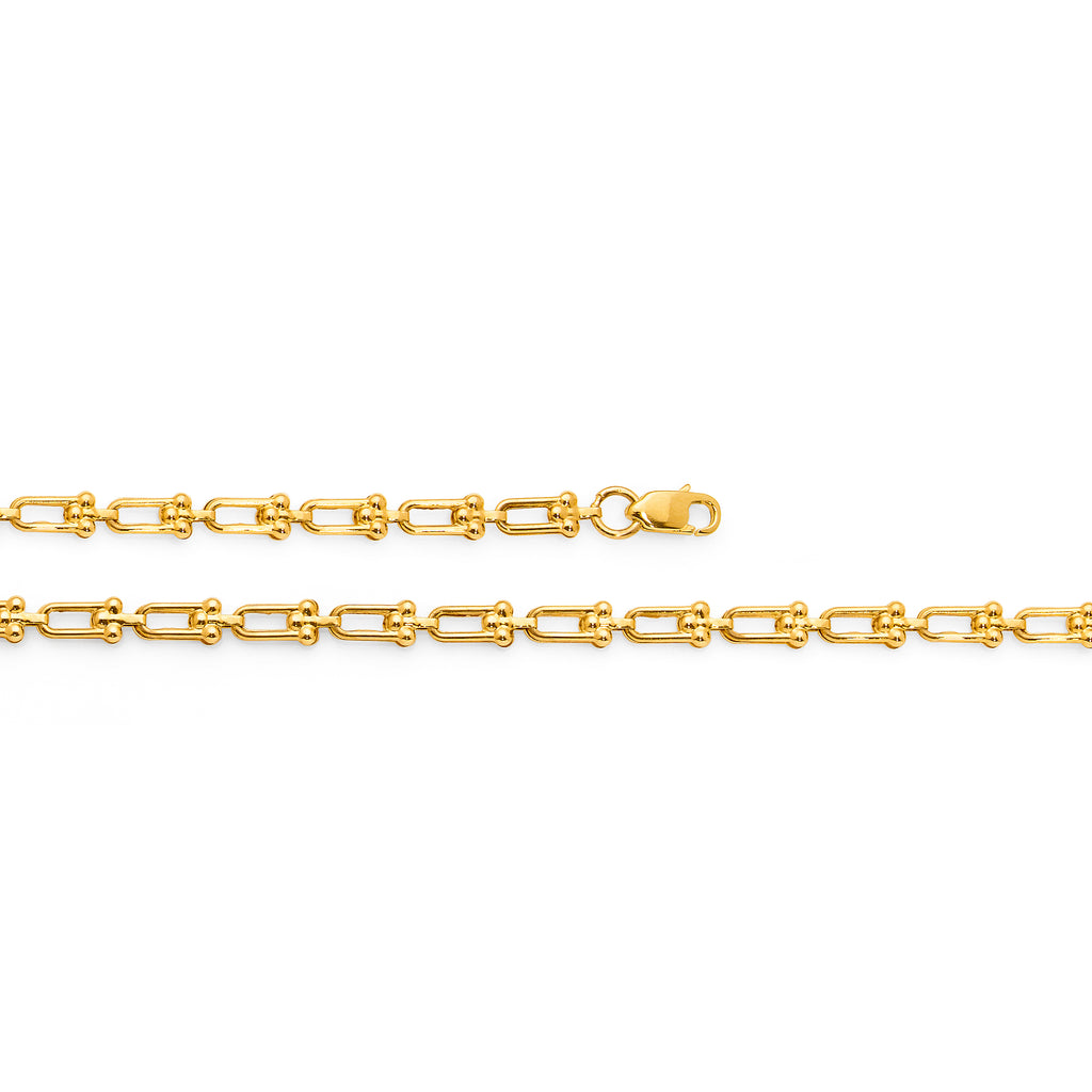 9ct Yellow Gold 'U' Shape Link 19cm Bracelet