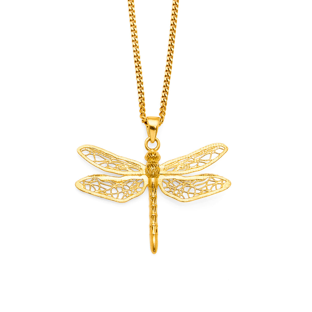 9ct Yellow Gold Dragonfly Pendant