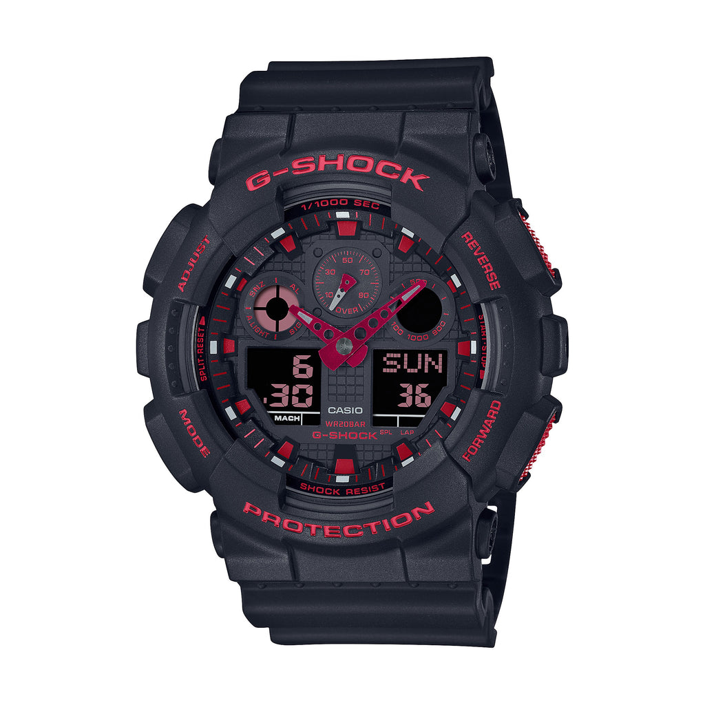Casio G-Shock Ignite Red Analogue Digital Watch GA100BNR-1A