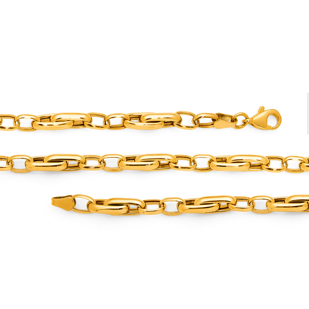 9ct Yellow Gold Oval Link 19cm Bracelet