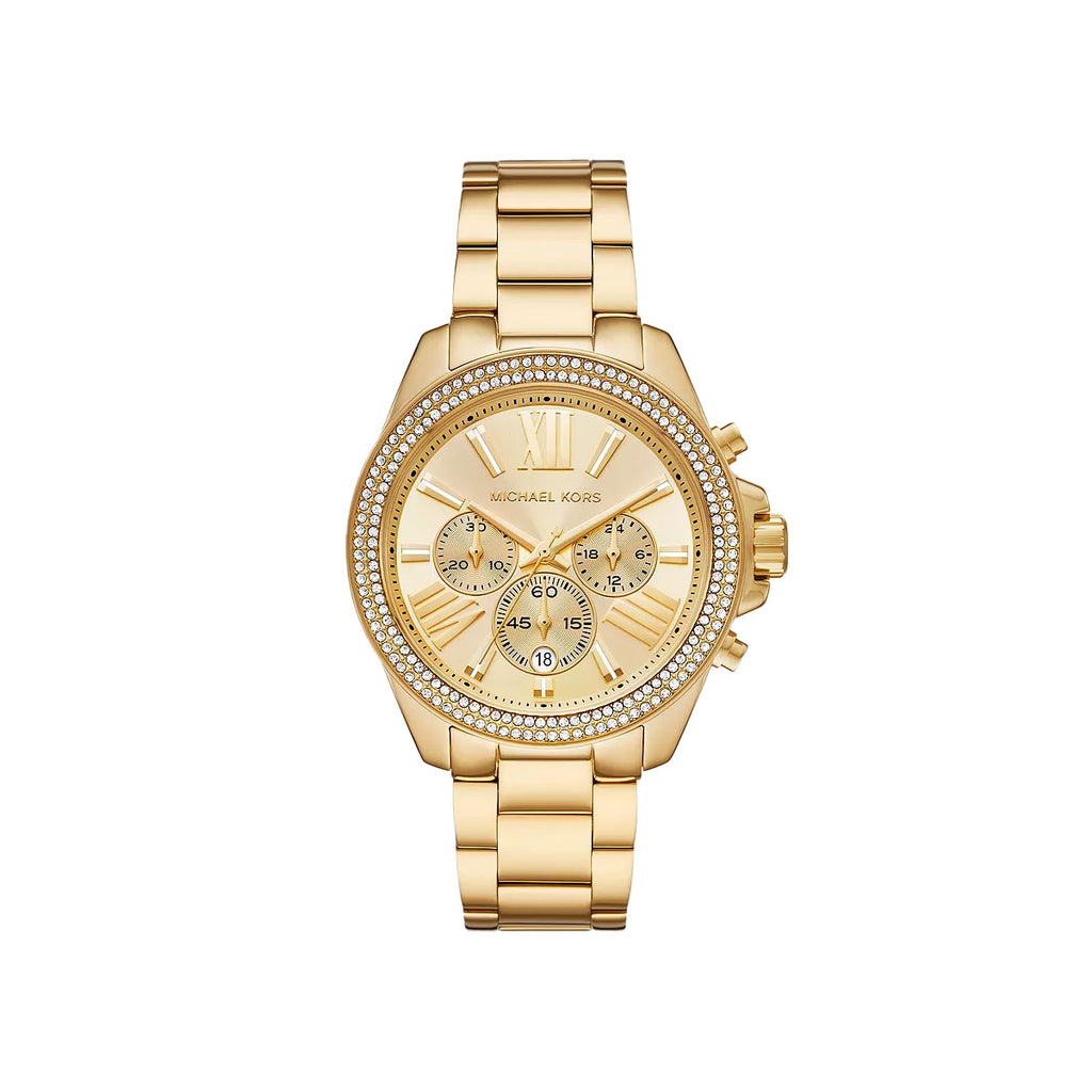 Michael Kors 'Wren' Gold Tone Crystal Chronograph Watch MK74