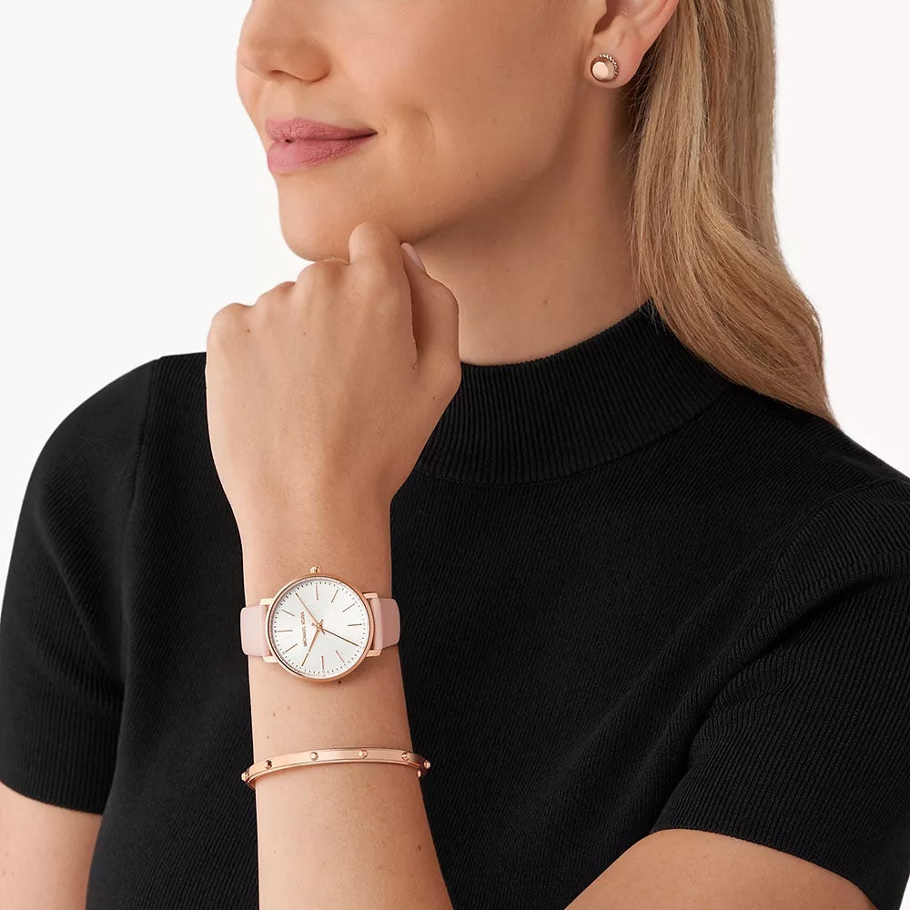 Michael Kors 'Pyper' Rose Watch, Bracelet & Stud Earrings MK