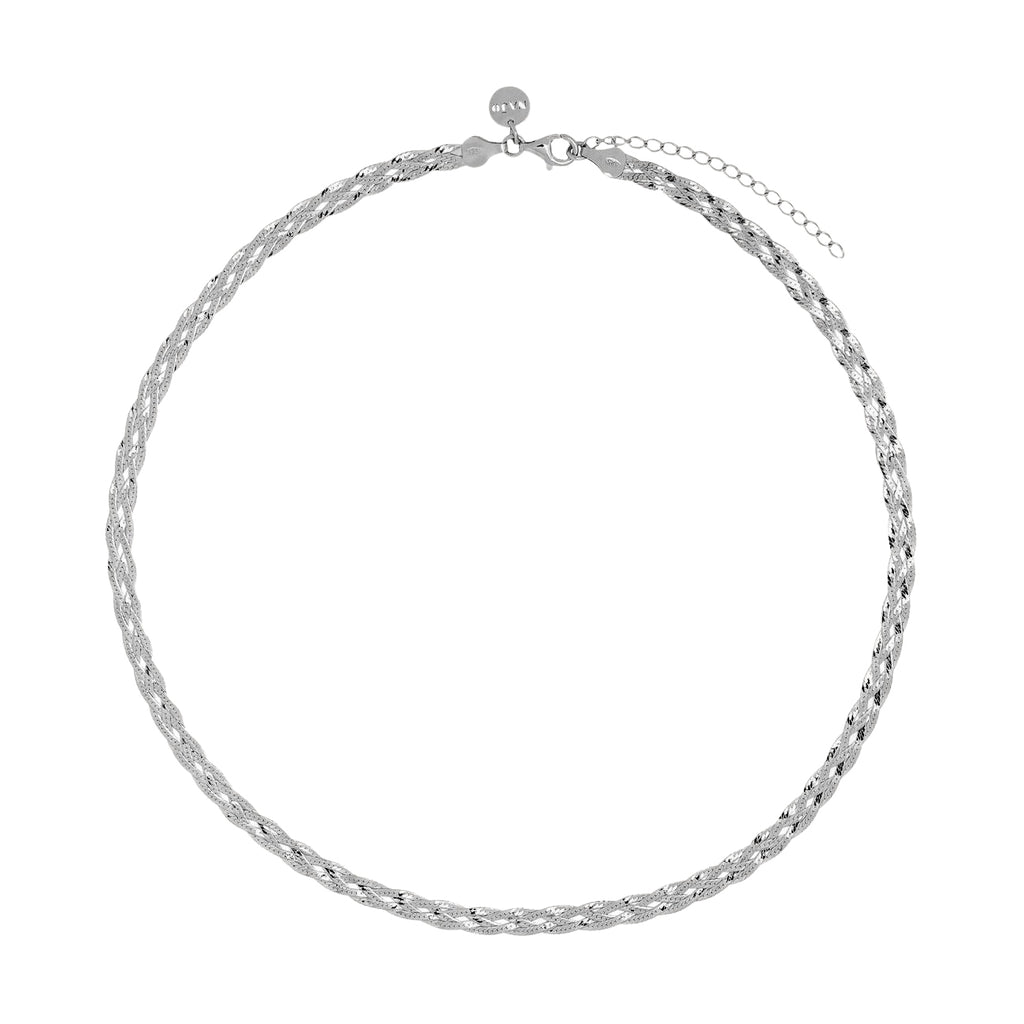 Najo Radiance Sterling Silver Plaited Herringbone Necklace N