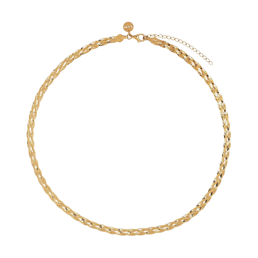 Najo Radiance Gold Tone Plaited Herringbone Necklace N6998