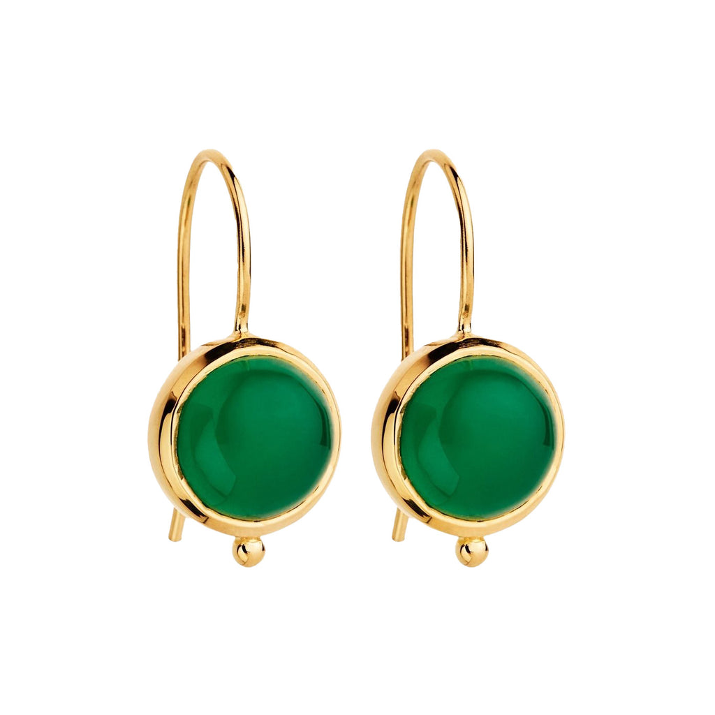 Najo Garland Gold Tone Green Onyx Earring E6752