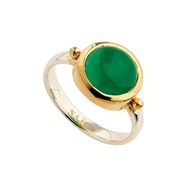 Najo Garland 2-Tone Round Green Onyx Ring R6752