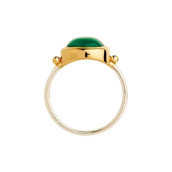 Najo Garland 2-Tone Round Green Onyx Ring R6752