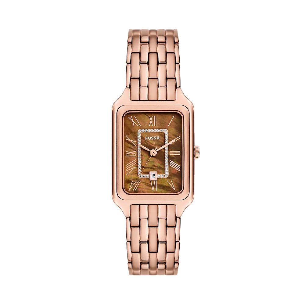 Fossil Raquel Rose Tone Stainless Steel Crystal Watch ES5323