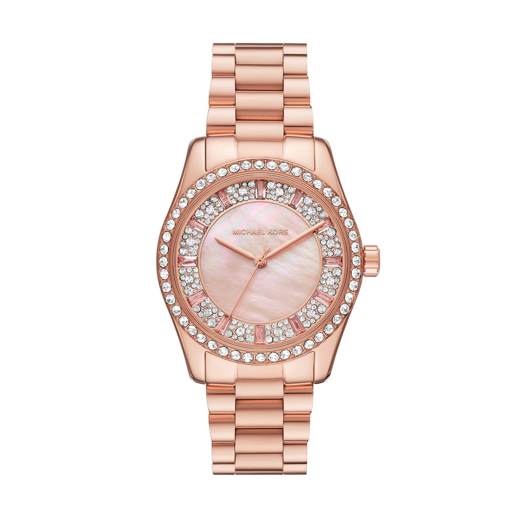 Michael Kors Lexington Rose-Tone Crystal Dial Watch MK7444