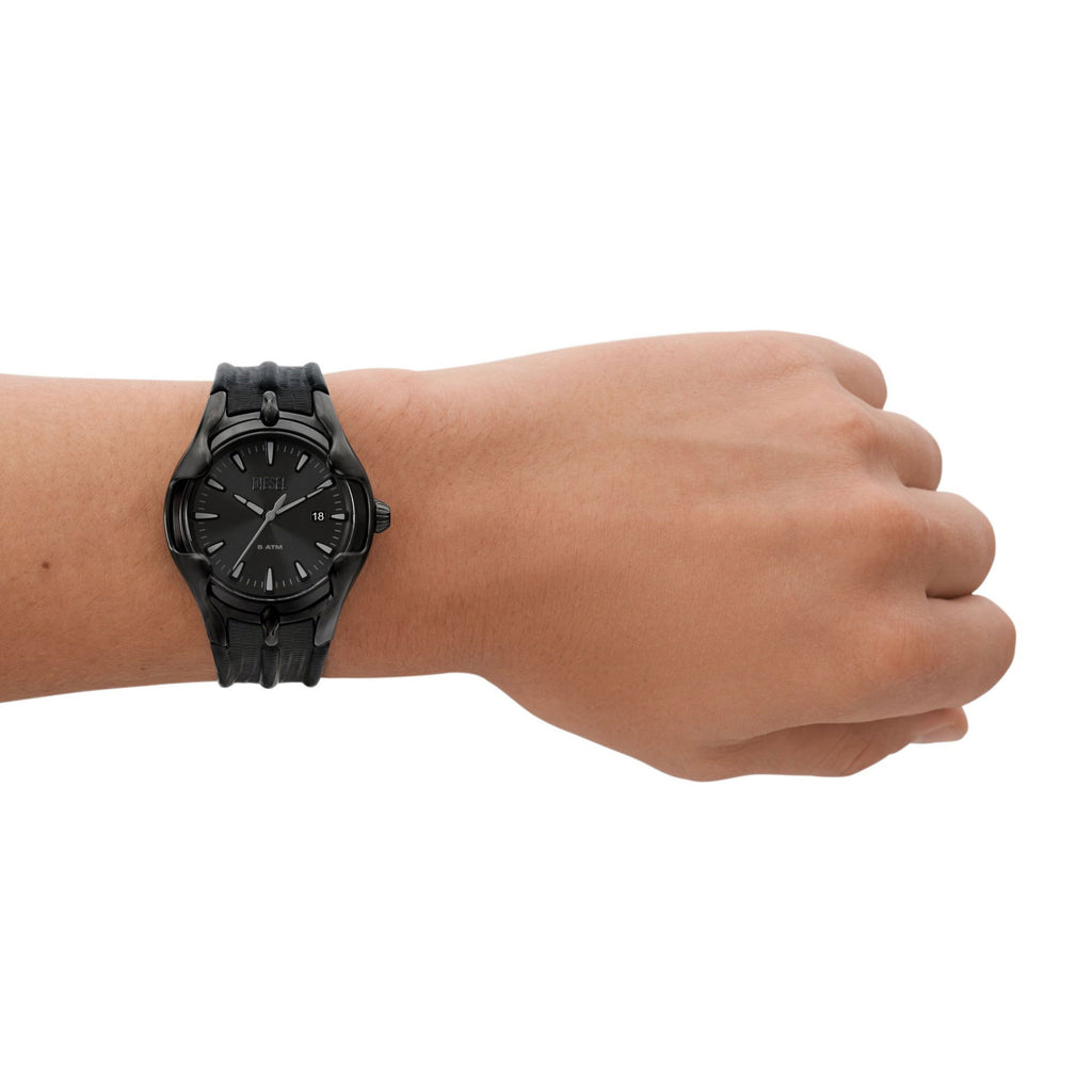 Diesel Vert Black Leather Watch DZ2193