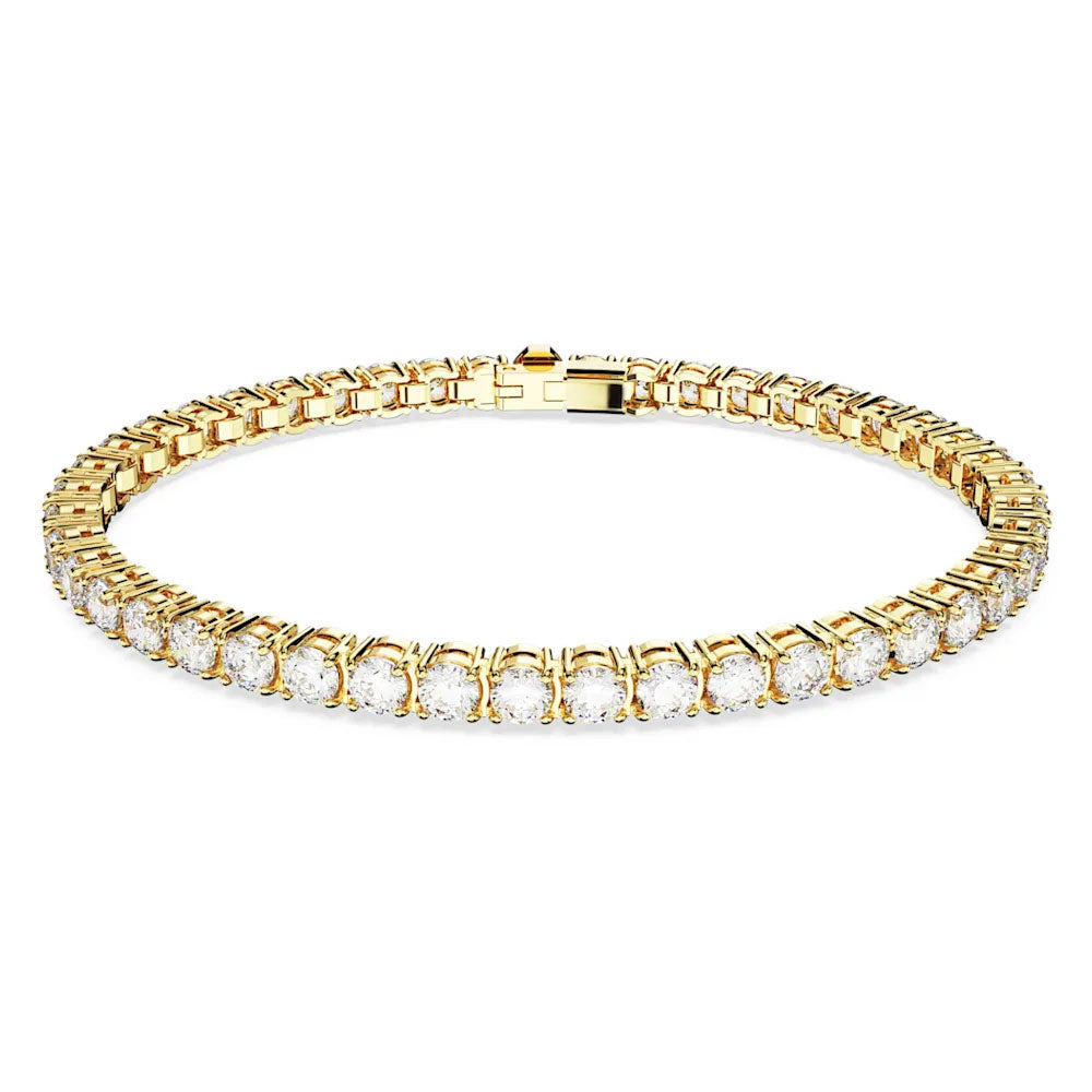 Swarovski Gold Tone Matrix Crystal Tennis Bracelet 5657662