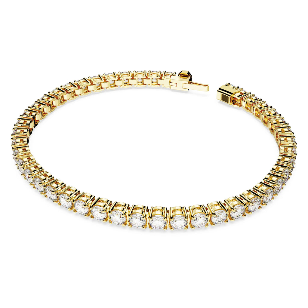 Swarovski Gold Tone Matrix Crystal Tennis Bracelet 5657662