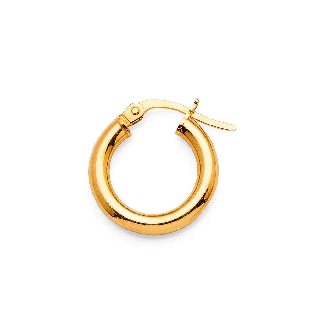 9ct Yellow Gold 10mm Single Hoop