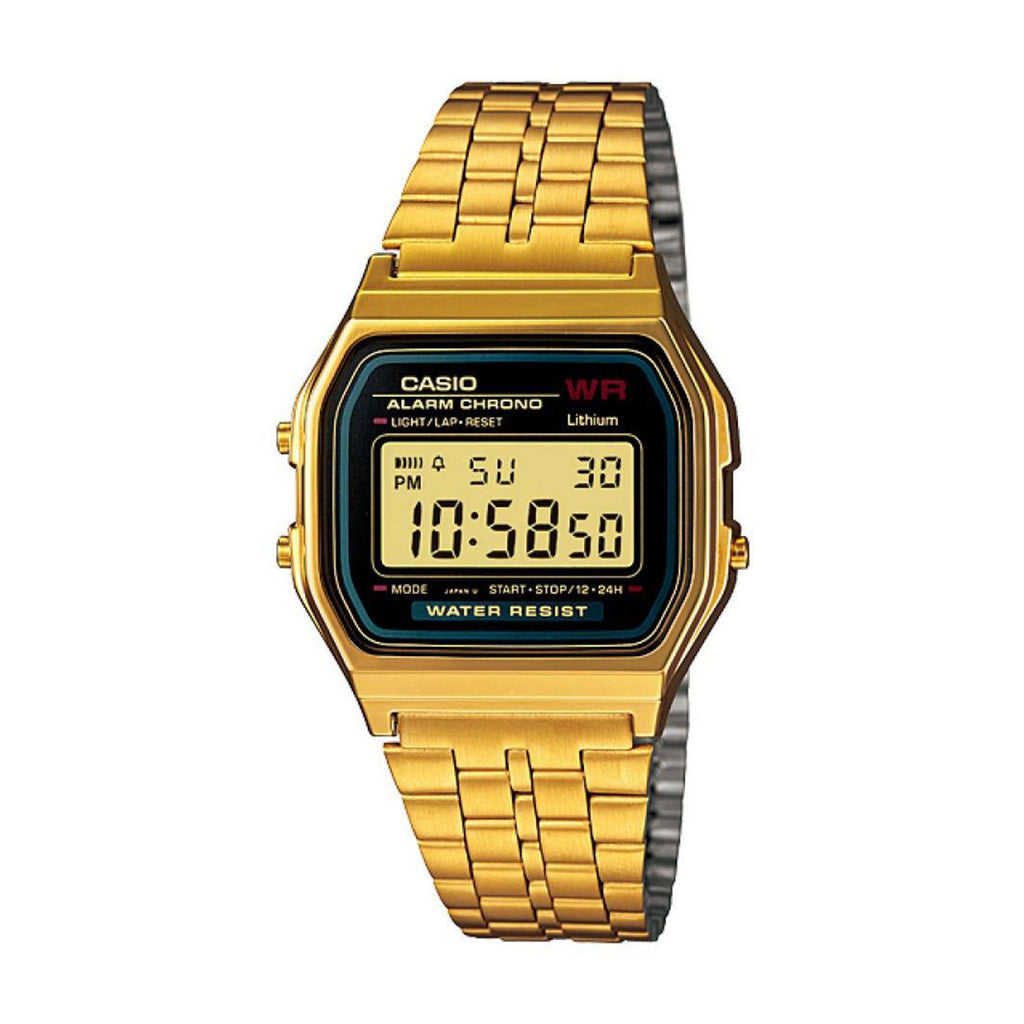 Casio Vintage Gold Tone Stainless Steel Digital Watch A159WG