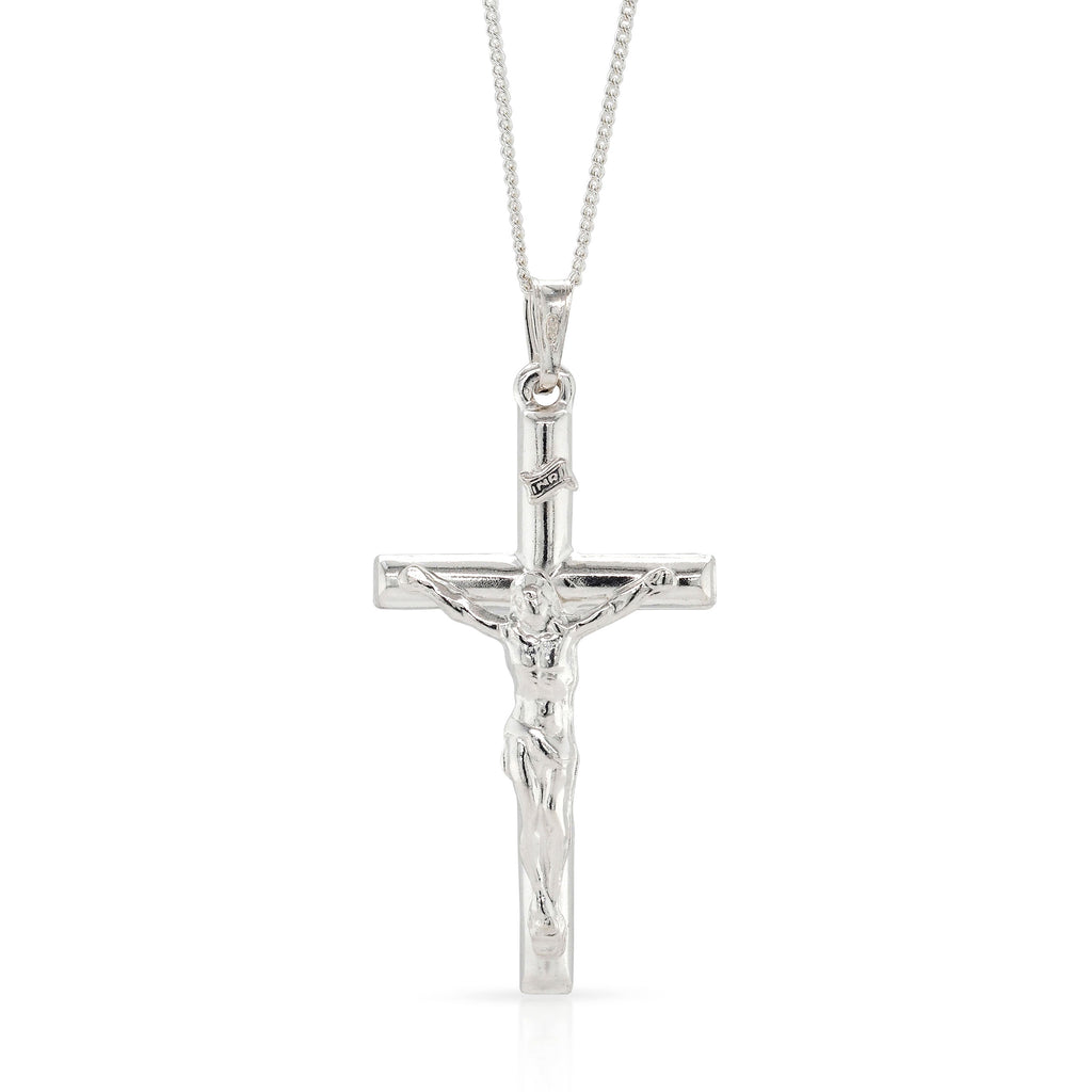 Sterling Silver 45mm Crucifix Pendant