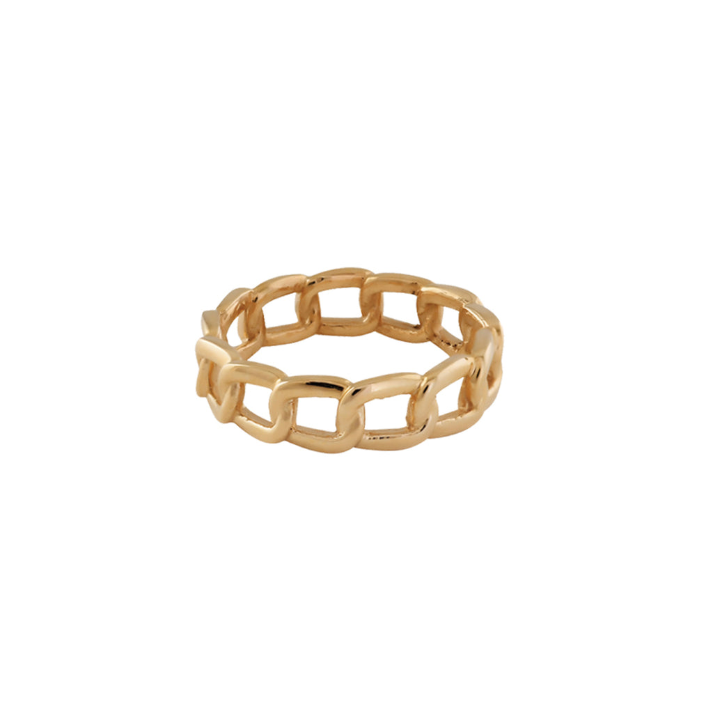 Von Treskow Gold Tone Rigid Chain Ring KLR03-Y