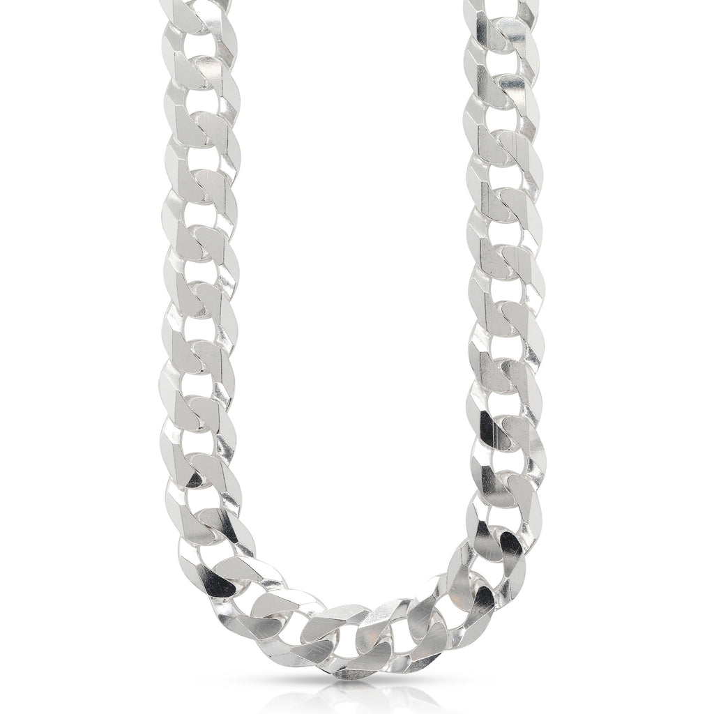 Sterling Silver Flat Flat 9mm Curb Chain