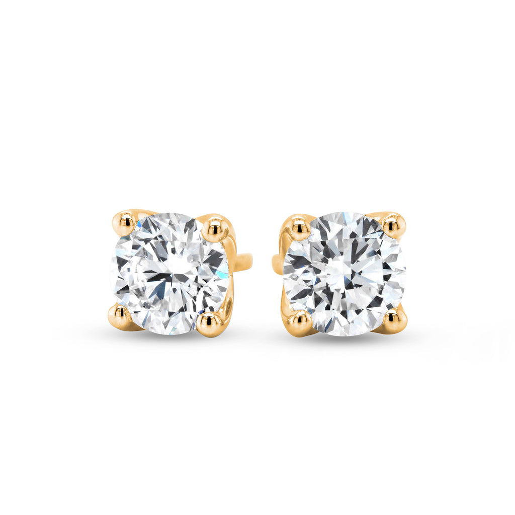 9ct Yellow Gold Lab Grown Diamond Stud Earrings TDW:1.5CTS