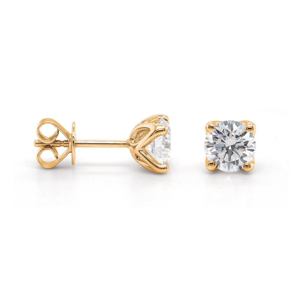 9ct Yellow Gold Lab Grown Diamond Stud Earrings TDW:1.5CTS