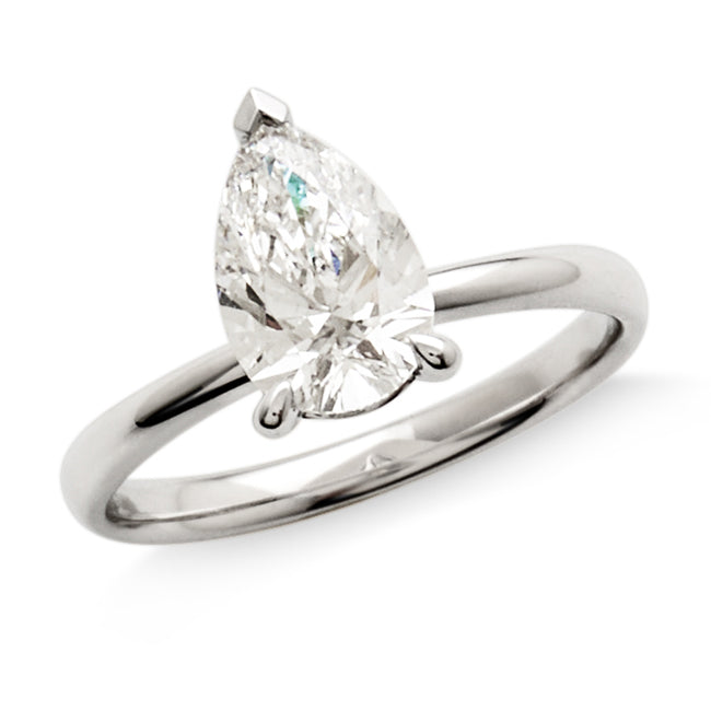 18ct White Gold Lab Grown 1.5CT Pear Shaped Diamond Solitair