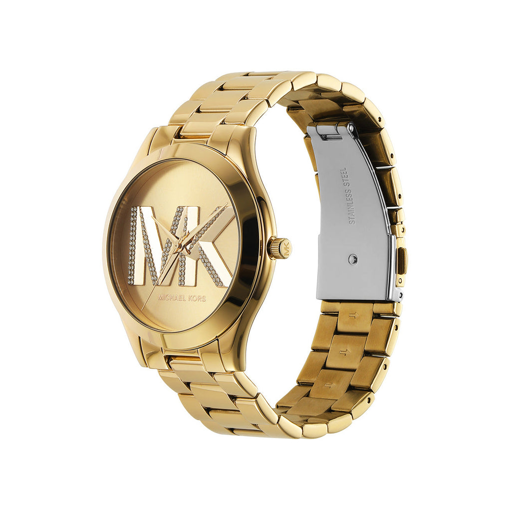 Michael Kors Slim 'Runway' Gold Tone Crystal Watch MK4732