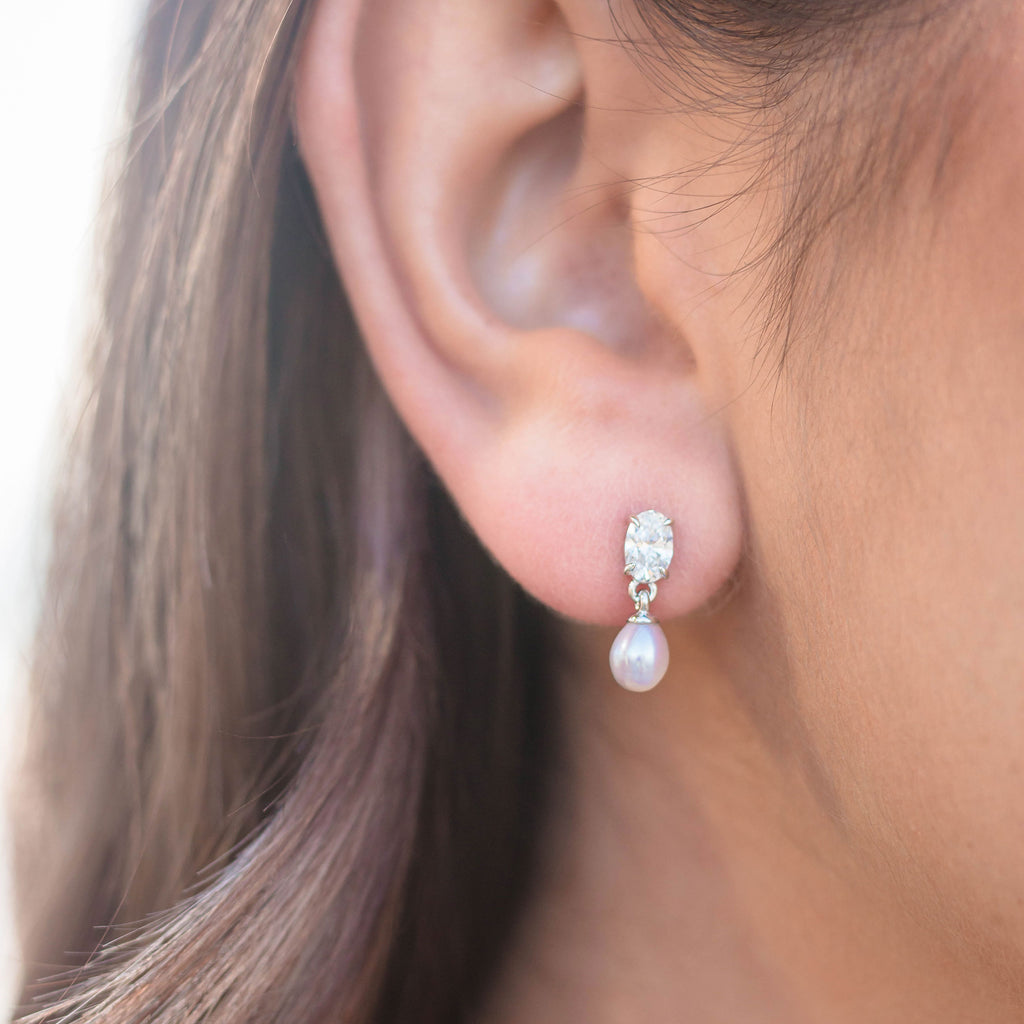 Georgini 'Oceans Whitsunday' Pearl & Cubic Zirconia Studs IE