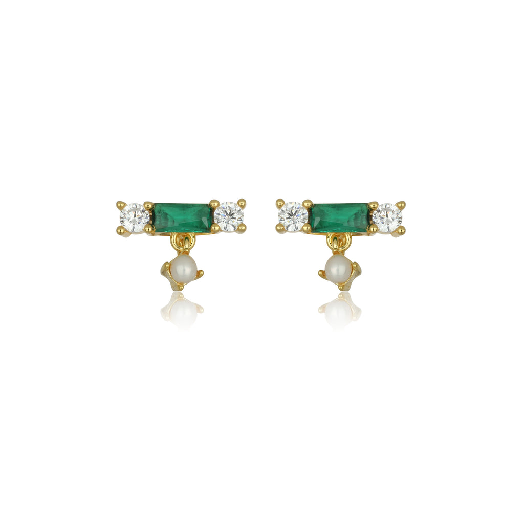 Georgini 'Gifts Emerald Isle' Gold Green Cubic Zirconia Stud