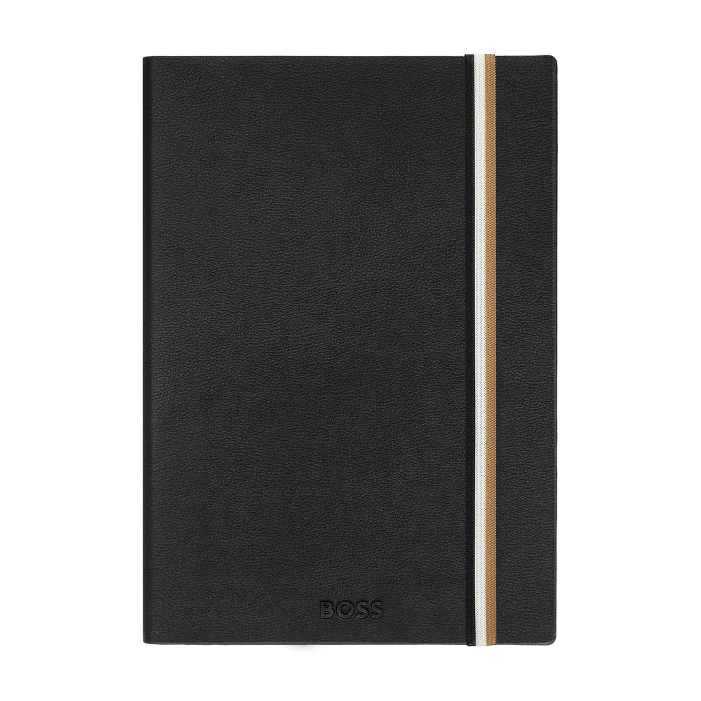 Hugo Boss Iconic Black Lined A5 Notebook HNH321AL