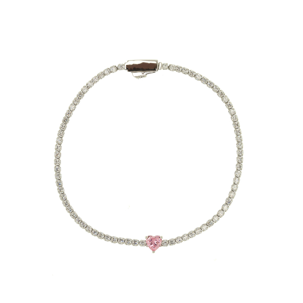 Georgini 'Sweetheart' Silver Cubic Zirconia Tennis Bracelet
