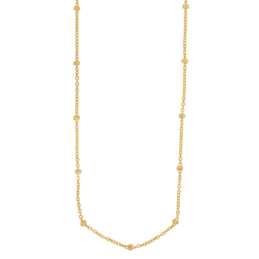 9ct Yellow Gold Cable Link Fixed Ball Chain